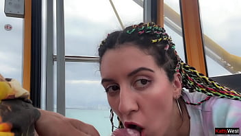 Ride Operator’s Risky Ride: Aerial Blowjob And Cum Swallow On The Ferris Wheel