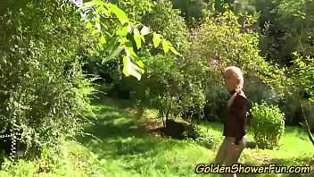 Filthy Slut Gets Piss-soaked And Ravaged In The Open
