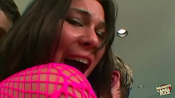 Greedy Brunette Ashley Blue Gets Stuffed In Every Hole By Three Massive Cocks