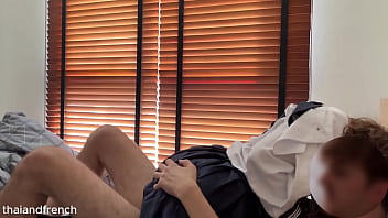 Young Thai Amateur’s Tight Pussy Overwhelmed By Massive White Cock